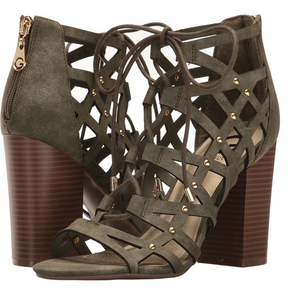 guess olive green sandals